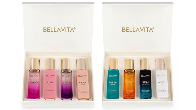 Eau de Parfum 2 Gift Set Combo for Women - Date, Senorita, Skai, Fresh, White Oud, Glam, Rose, Honey Oud | Vanilla, Floral, Musk, Marine, Citrusy & Oud | 8 Fragrances | 8*20 ML (5.41 fl. oz.)