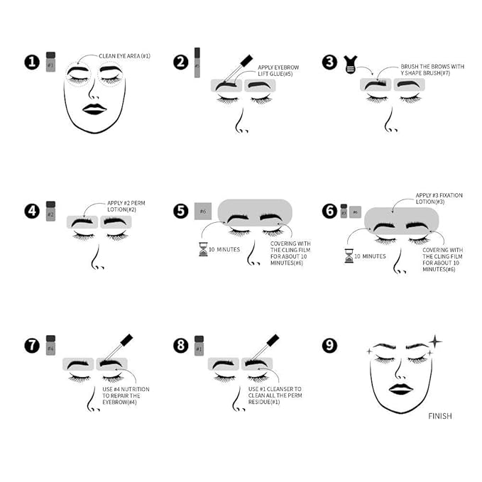 Eyebrow Lamination Kit,SUNSENT Brow Lamination Kit,Professional DIY Eyebrows Lift Styling Kit for Fuller and Messy Eyebrows,Lasting 8 Weeks,Suitable for Salon,Home Use