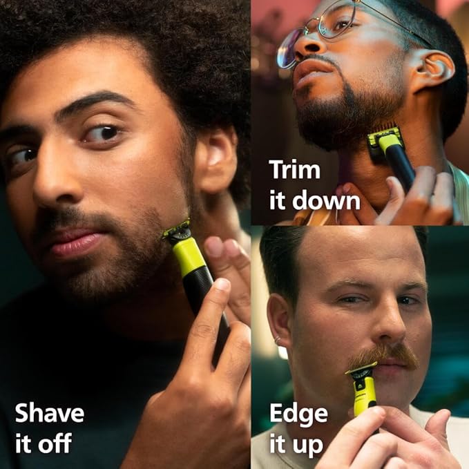 Philips Norelco OneBlade 360 with Connectivity Hybrid Face + Body, Electric Beard Trimmer, Shaver & Body Groomer with 360 Blade Tech, 1x360 Blade, 5-in-1 Comb, Body Kit, Travel Case, QP4631/90