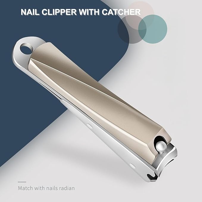 Nail Clippers Toenail Clippers, Hysotok Nail Clippers Set 3-Pcs, Ultra Sharp Stainless Steel Toe Nail Clippers for Thick Nails, Nail Clippers for Men Women, Nail File for Nail Care (Silvery)