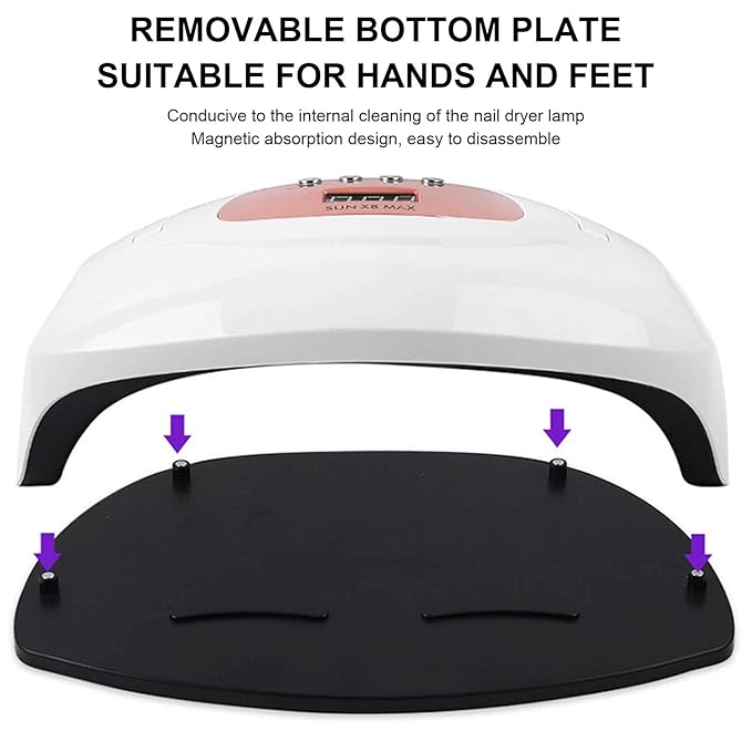 150W Nail Dryer, LED Nail Dryer Lamp, Intelligent Timing Gel Polish Nail Hardening Machine(US)