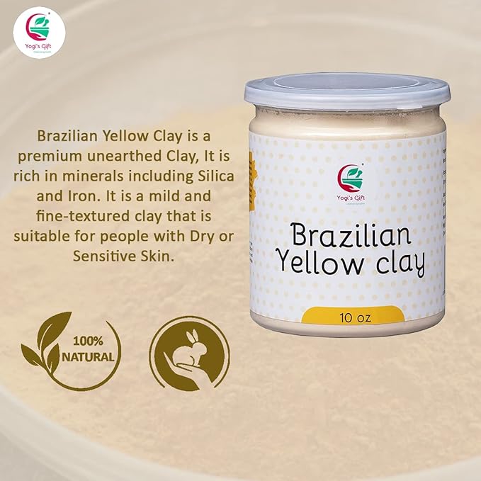 Brazilian Yellow Clay 10 oz | 100% Natural Clay Powdered | Soap Making Clay by Yogi's Gift®