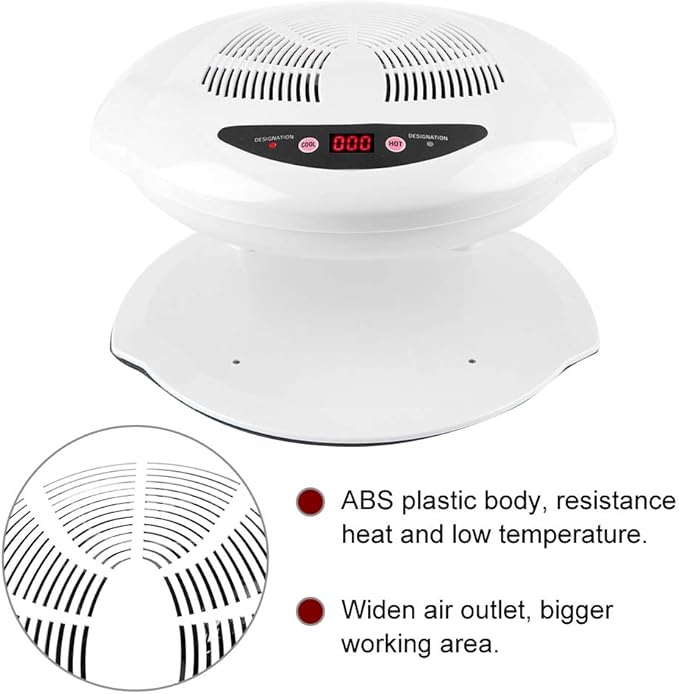 Nail Dryer Hot & Cold Air Nail Dryer Warm-Cool Nail Polis Drying Fan Manicure Tool White UV Gel Nail Lamp for Fingernail & Toenail Gels Based Polishes US Plug 110v
