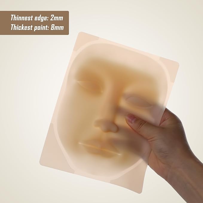 Charme Princesse 10 Pcs Permanent Makeup Practice Skin Silicone Face Practice Skin 3D Microblading Supplies Training for Eyebrow Lip Eyeliner TA538-10