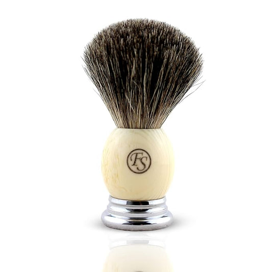 Pure Badger Shaving Brush,Frank FS shaving Chrome Metal Base Shaving Brushes for Men Personal and Professional Shaving in a Gift Box(Knot Size 20mm)