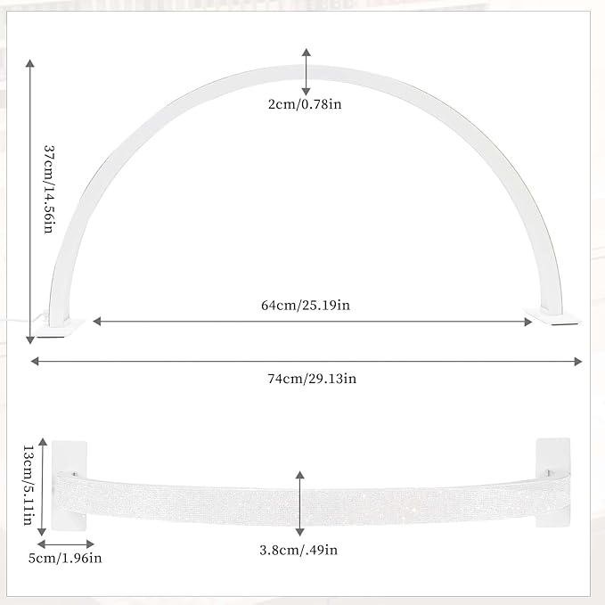 Half Moon Light Nail Lamp for Desk, Lash Light Led Nail Tech Lamp with Adjustable Brightness, Desk Lamp for Lash Eyelash Extension, Tattoo, Skincare, Eyebrows