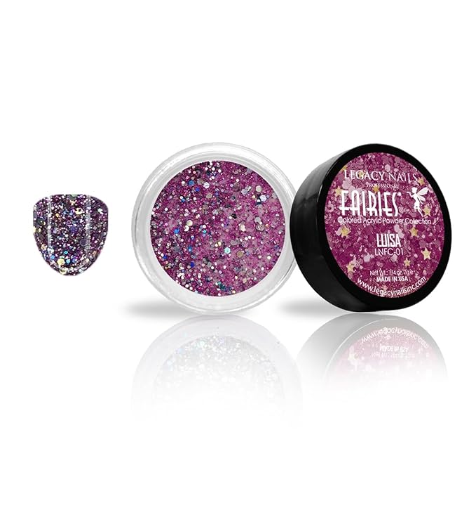 Legacy Nail Acrylic Powder Collections - 6 Colors Professional Nail Art Powder Set Manicure DIY for Dip & Acrylic Nail Extensions (Fairies Collection)