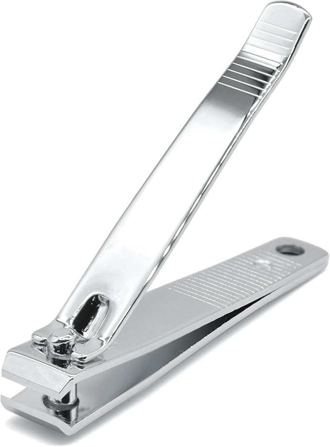 PrettyClaw Nail Clippers Sharp Edge Fingernail and Toenail Clipper Cutter Thick Nail Trimmer Stainless Steel for Manicure and Pedicure (Silver, Straight Edge)