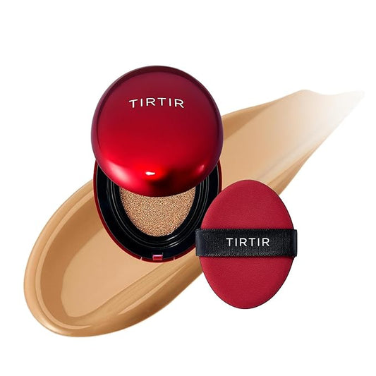 [*Mini Size*] TIRTIR Mask Fit Red Cushion Foundation | Full coverage, Weightless, Skin fit, Satin Glow Finish, Korean Makeup Cushion Foundation (#30N Rich Honey, 0.15 Fl Oz)