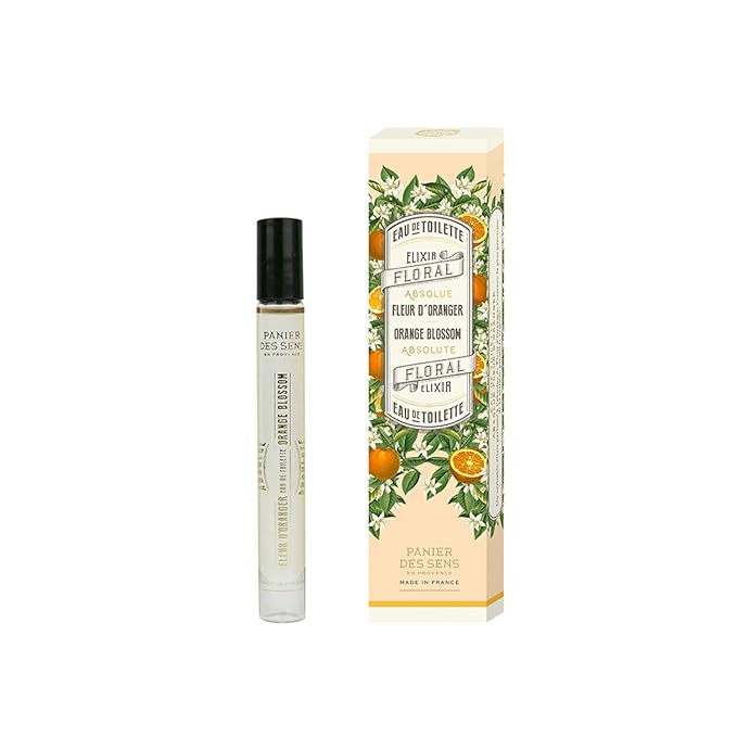 Panier des Sens - Orange Blossom Eau de Toilette + Roll-on Travel Perfume - Light, Natural & Floral Fragrance - Mini Set - Women's Eau de Toilette - 0.3 + 1.7 Floz