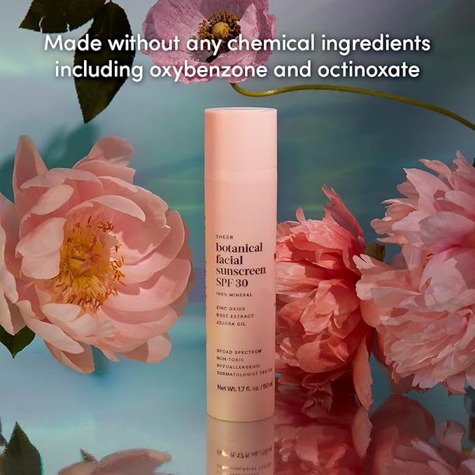 Evereden Sheer Botanical Face Sunscreen SPF 30 1.7 fl oz. | 100% Non-Nano Mineral Sunscreen Face Formula with Zinc Oxide | Soothing & Nourishing | Clean & Non-Comedogenic | FSA Eligible