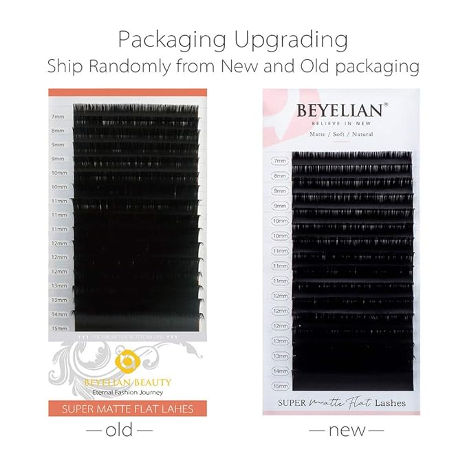 BEYELIAN Eyelash Extensions, Individual Lashes, 0.15mm D Curl 15mm Super Matte Classic Lash Extensions, Ellipse Flat Eyelash Extension, Light and Soft Natural Look for Professional Salon Use