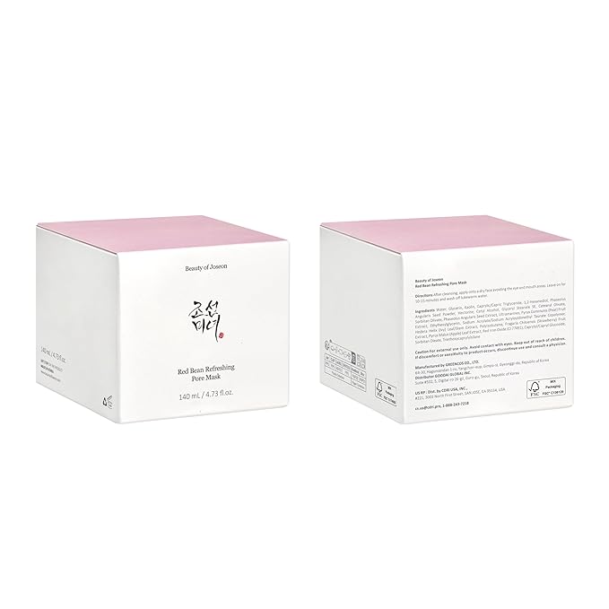 Beauty of Joseon Red Bean Pore Refreshing Mask Mud Cream Hydrating Wash Off Pack, Pore Cleansing Exfoliator, Korean Skin Care for Men and Women 140ml, 4.73 fl.oz