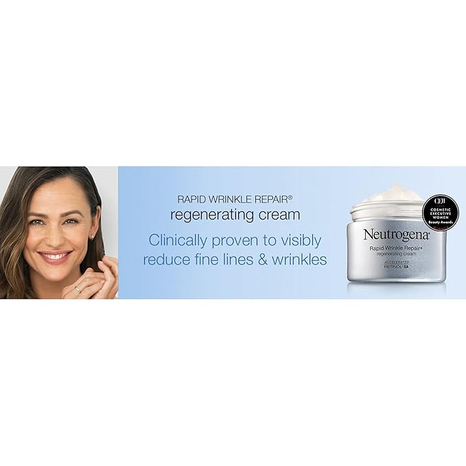 Neutrogena Rapid Wrinkle Repair Retinol Face Moisturizer, Daily Anti-Aging Cream with & Hyaluronic Acid to Fight Fine Lines, Wrinkles, Dark Spots, 1.7 oz (pack of 2) 3.4 Ounce