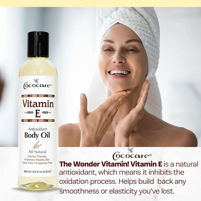 Cococare Natural Vitamin E Antioxidant Body Oil - Vitamin Therapy for All Skin Types - 8.5 fl oz