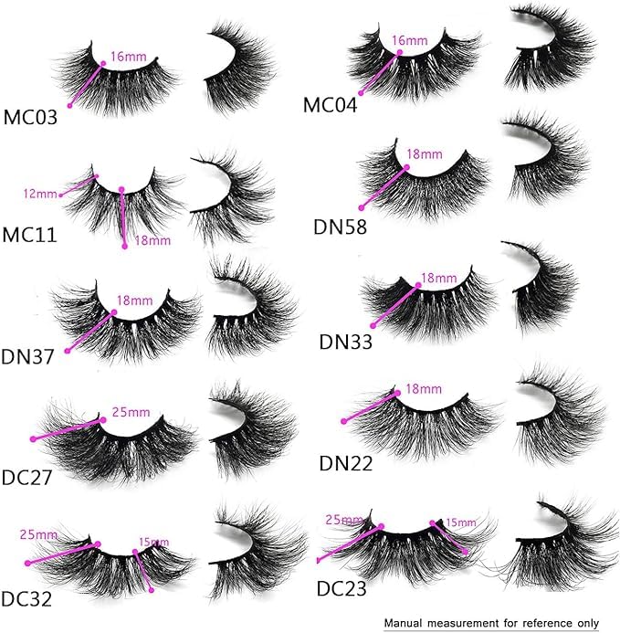 GOO GOO 3D Mink Eyelashes, 16mm to 25mm Wholesale Mink Lashes 100% Real Siberian Natural Fake Eyelashes Luxury Reusable Handmade False Eyelashes 10 Pairs Multipack