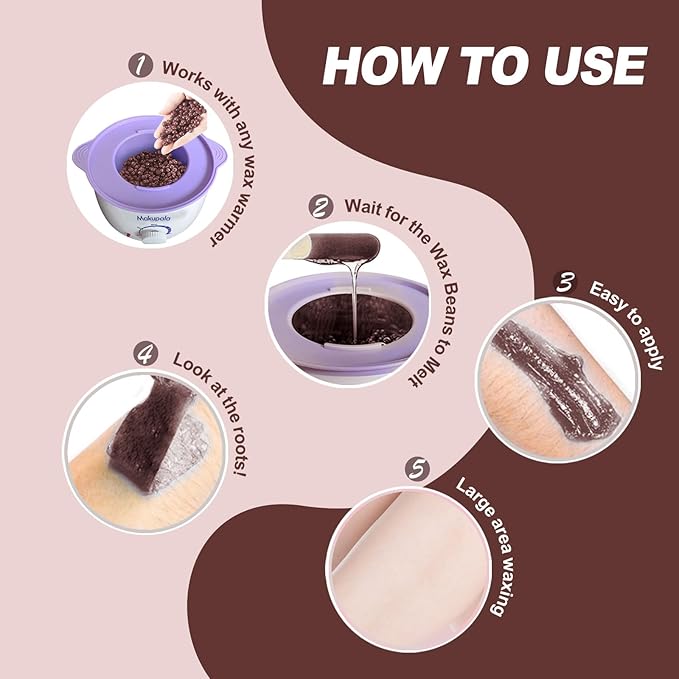 Beads for Coarse Hair Removal, 2lb for Sensitive Skin Women, Hard Wax for Full Body, Brazilian Waxing, Bikini, Face, No Rosin Unscented Low Temperature Home Beans