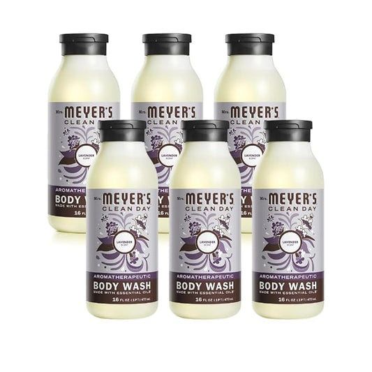 MRS. MEYER'S CLEAN DAY Body Wash, Lavender 16 Fl Oz (Pack of 6)