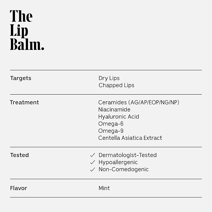 Nécessaire The Lip Balm | Hydrating Lip Balm for Women and Men, Clear, Mint, Multi-Ceramide, Treatment Balm | Instant Relief for Dry, Chapped Lips | Cooling Hypoallergenic Tip | Non-Sticky (0.5 fl oz)