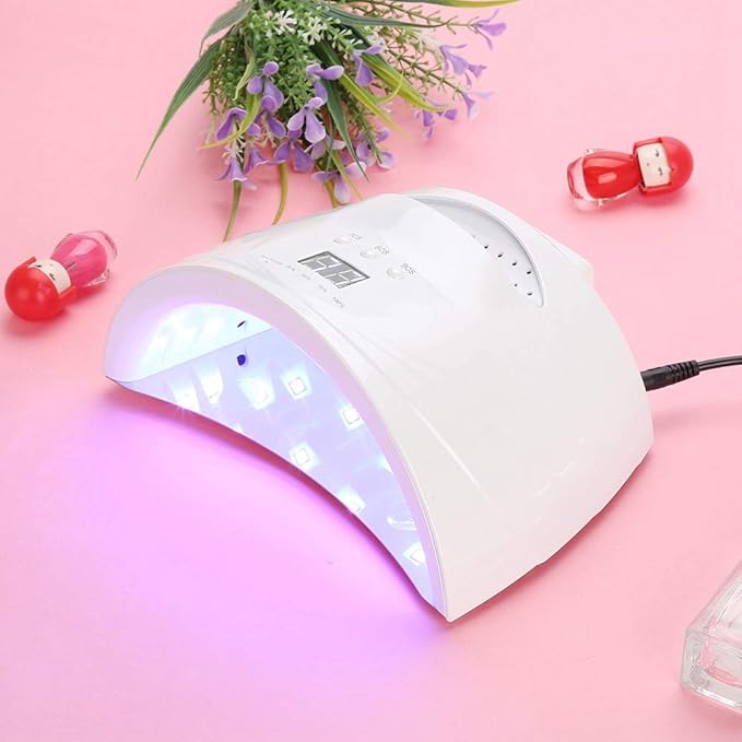 ZJchao 48W LED Nail Gel Lamp, LED Nail Lamp Nail Dryer Machine with 3 Timer Setting Smart Sensor for Fingernail Gel Polish Curing Nail Art Painting Tools Nail Light Nail Curing Dryer (US Plug)