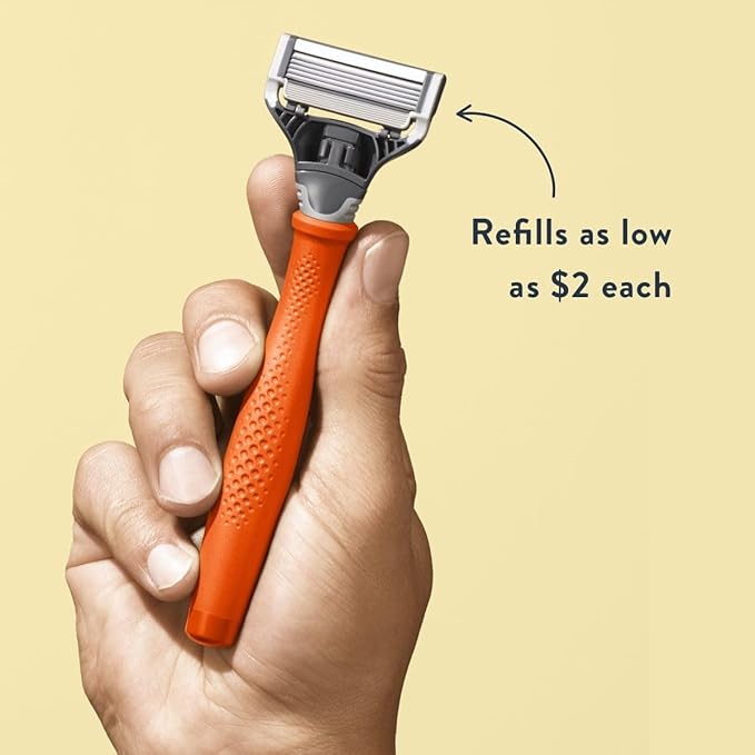 Harry's Razor for Men - Razor Handle and Razor Blade Cartridge - Shaving Gift Set for Him - Orange