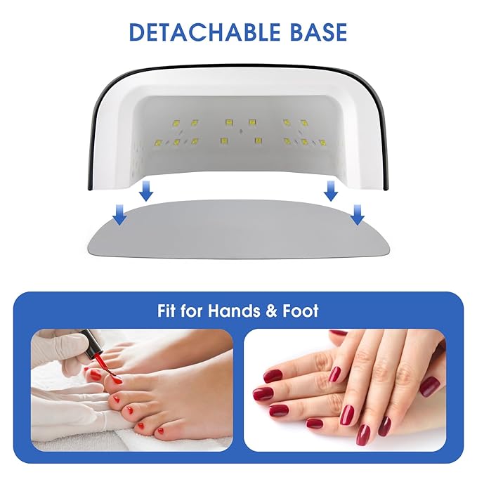 Rechargeable UV LED Nail Lamp 60W Cordless Nail Dryer LED Gel Polish Light with LCD Display, Auto Sensor and 4 Timer Settings, Professional Curing Lamp with 42 LED Beads for Salon and Home