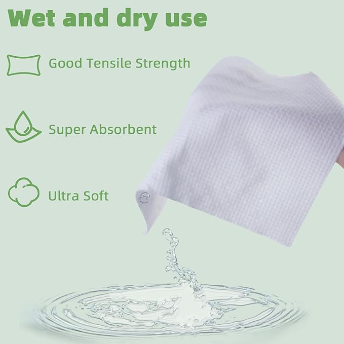Clean Towels, 100% USDA Biobased Face Towel, Thickened, Multipurpose Towel, Facial Wash And Dry, Makeup Remover Dry Wipes, Disposable Face Towels, 3 Pack (210 Count) 8 x 8 Inches