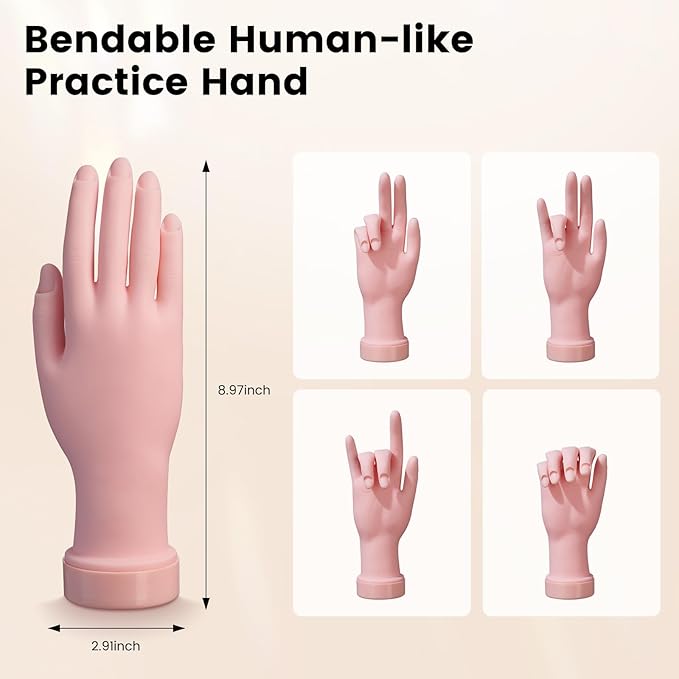 Acrylic Nail Kit for Beginners: Monomer Acrylic Nail Liquid Powder with Practice Hand U V Light Drill French Tips for Nail Starters with Everything Home Salon Gift Set