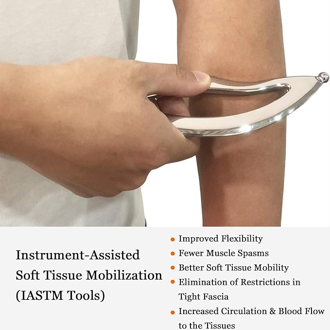 JWCASA Muscle Scraper Scar Tissue Massage Tools Foot, Neck, Knee, Leg Back Massager IASTM Tool for Physical Therapy & Plantar Fasciitis with 2 Pieces Set 16