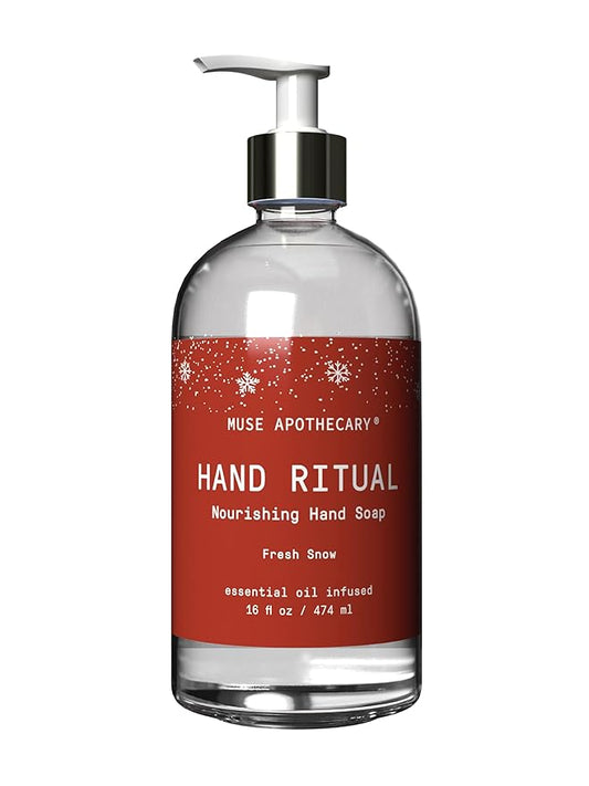 Muse Apothecary Hand Ritual - Aromatic and Nourishing Hand Soap, Infused with Natural Aromatherapy Essential Oils - 16 oz, Fresh Snow