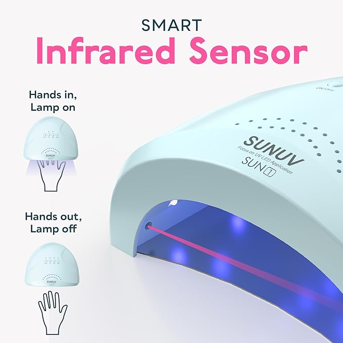 SUNUV Nail Dryer, UV Light for Gel Nail Polish Professional UV LED Lamp with 3 Timer Settings Art Tools Auto Sensor SUNone Blue