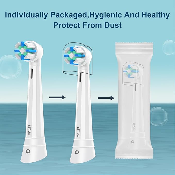 10pcs iO Replacement Heads Compatible with Oral B iO 2/3/4/5/6/7/8/9/10 Series Electric Toothbrush,IO Toothbrush Heads Compatible with Oral B iO,Medium-Hard bristles Care for Your Teeth,White