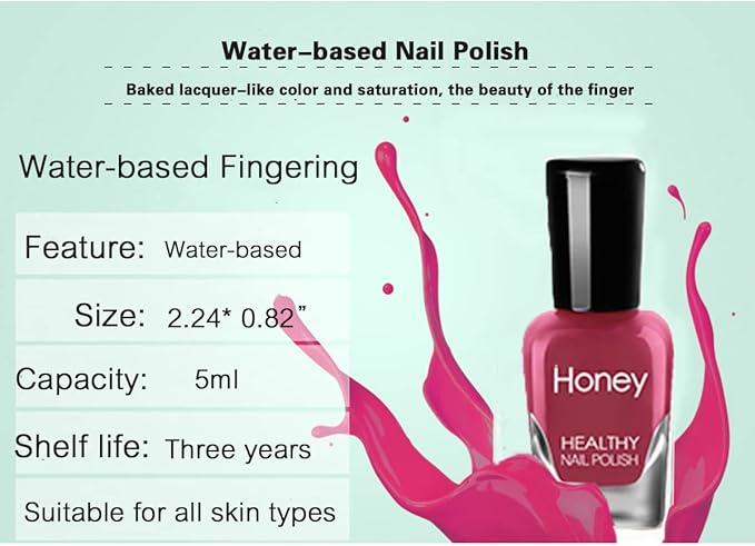 Non Toxic Nail Polish Set, Easy Peel Off and Fast Dry Nail Polish Set for Pack, Eco Friendly & Organic Water Based Nail Polish for Women,Teens (18 Bottles)