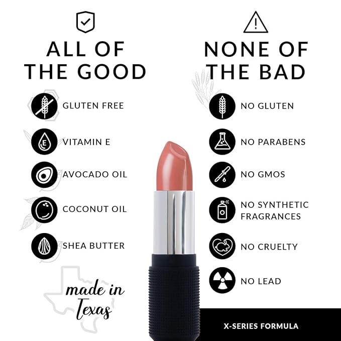 Naughty Full Body Lipstick for Women - Vegan Gluten Free Organic Lipstick - Creamy Lip Color, Nourishing Lip Makeup w Vitamin E - TAN NUDE LIPSTICK SHADE