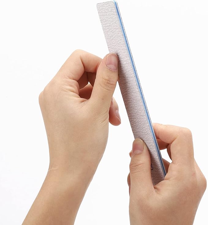 25 Pieces 120 Grit Rectangle Nail Files for Acrylic Nails and Natural Nails, Reusable Nail Buffers Double Sided Emery Boards Manicure Tools