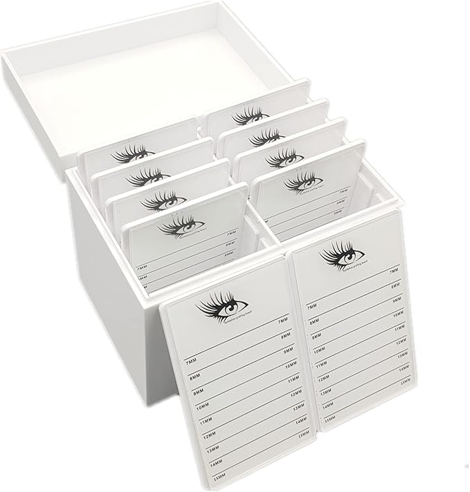 May healthbeauty 10 Layers Acrylic Eyelash Storage Box, Makeup Organizer False Eyelashes Glue Pallet Holder Grafting Extension Close-Packed Display