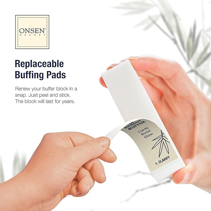 Onsen Secret Complete Nail Reboot Kit w/Nail Reboot Oil 10ml, Nail File 120/180 Grit Double Sided, A 3-Way Nail Buffer Block & Cuticle Serum-15ml w/Cuticle Oil in Action-Super Value Pack