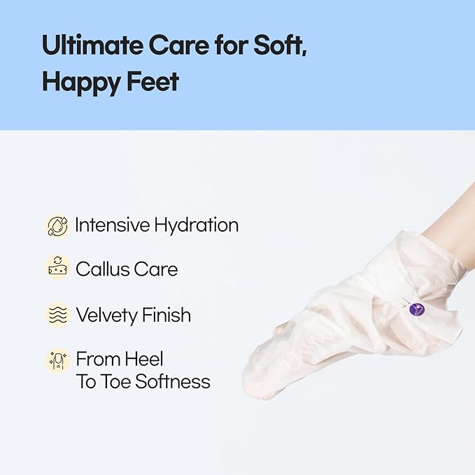 Epielle Intensive Repairing Foot Masks, 6 Pairs Moisturizing Socks for Dry, Cracked Feet, Hydrate and Repair Skin with Coconut Oil and Milk Extract, Korean Skincare, Easter Gifts, Mother's Day Gifts