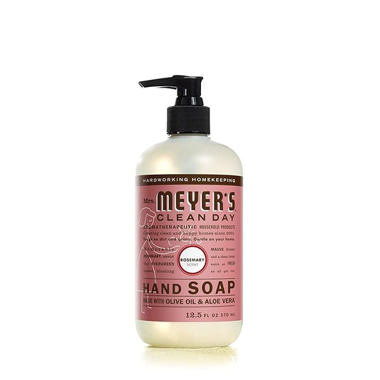 MRS. MEYER'S CLEAN DAY Hand Soap, Made with Essential Oils, Biodegradable Formula, Rosemary, 12.5 fl. oz