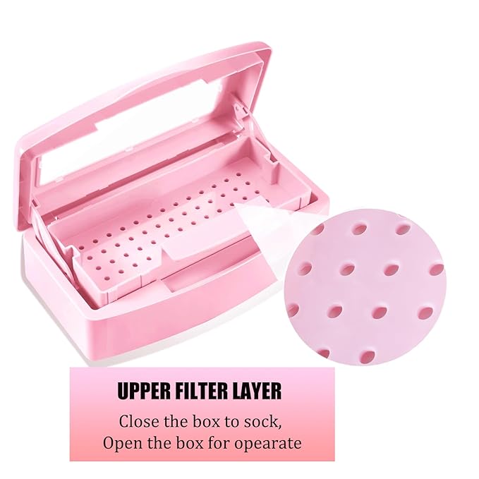 Sterilizer for Nail Tools,Shmian Plastic Soaking Cleaning Sterilization Tray for Tweezers Manicure,Barber,Nail Salon,Clipper Cleaner