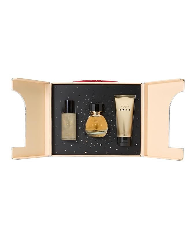 Victoria's Secret Bare 3 Piece Luxe Fragrance Gift Set: 1.7 oz. Eau de Parfum, Travel Lotion & Shimmer Mist
