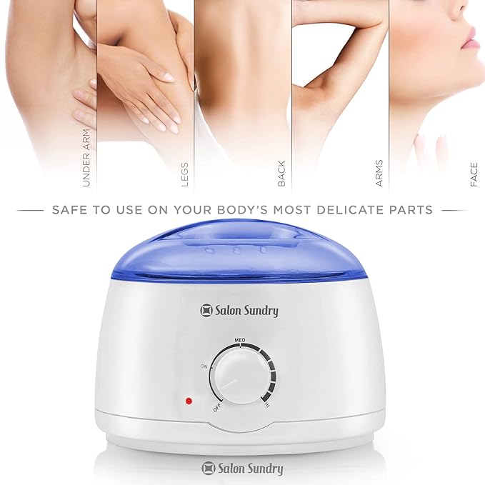 Salon Sundry Portable Electric Hot Wax Warmer Machine for Hair Removal - Blue Lid