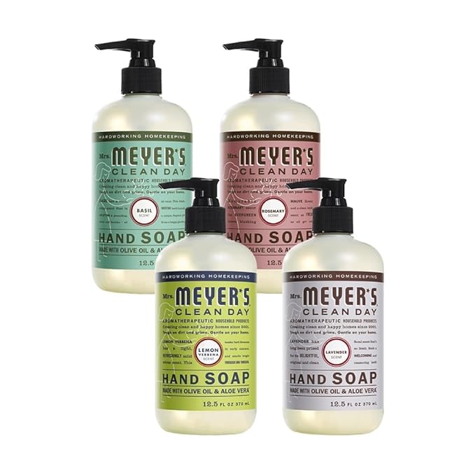 MRS. MEYER'S CLEAN DAY Hand Soap Bundle Variation (Basil + Lavender + Rosemary + Lemon Verbena)