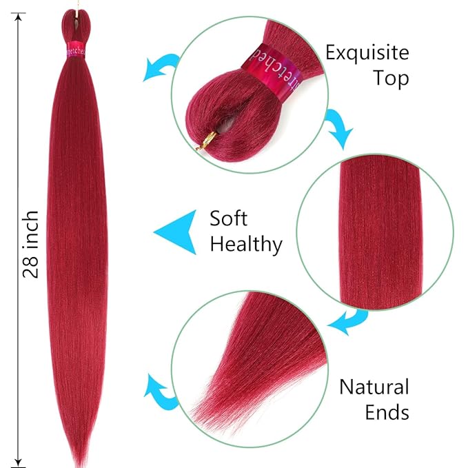 Colors Braiding Hair Pre stretched 28 Inches 3 Bundles Extensions Synthetic Hair Three Color Mix Diy Combinations