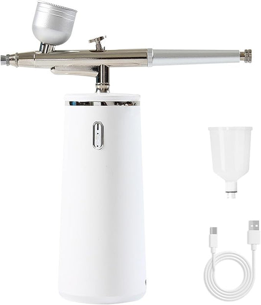 Nano Facial Steamer - Rechargeable & Portable High Pressure Face Oxygen Sprayer Machine, 0.3mm Nozzle Micro Mist Skin Hydrator, Essential Water Infusion Facial Spa Treatment, White