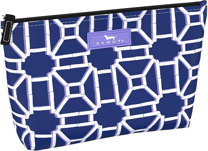 SCOUT Twiggy Makeup Bag, Slim Water-Resistant Pouch Zips Shut, Wipes Clean, Packs Easily