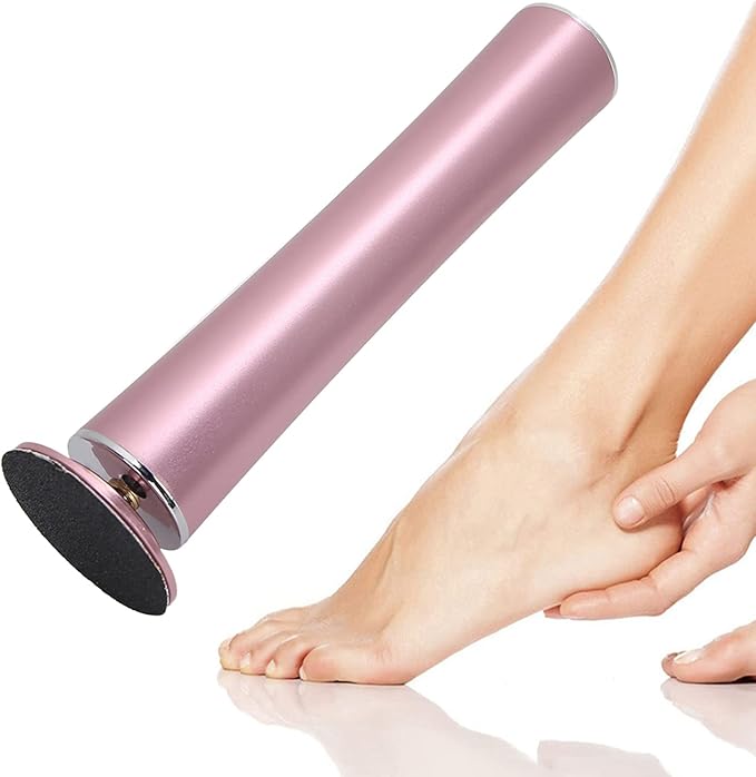 Cimenn Electric Foot File Callus Remover, Professional Pedicure Tool, Rechargeable Foot Sharpener, Rose Gold & Silver