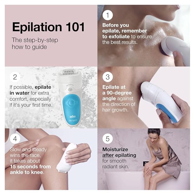 Braun Epilator Silk-épil 5 5-810, Hair Removal Device, Epilator for Women, Shaver & Bikini Trimmer, Cordless, Rechargeable, Wet & Dry