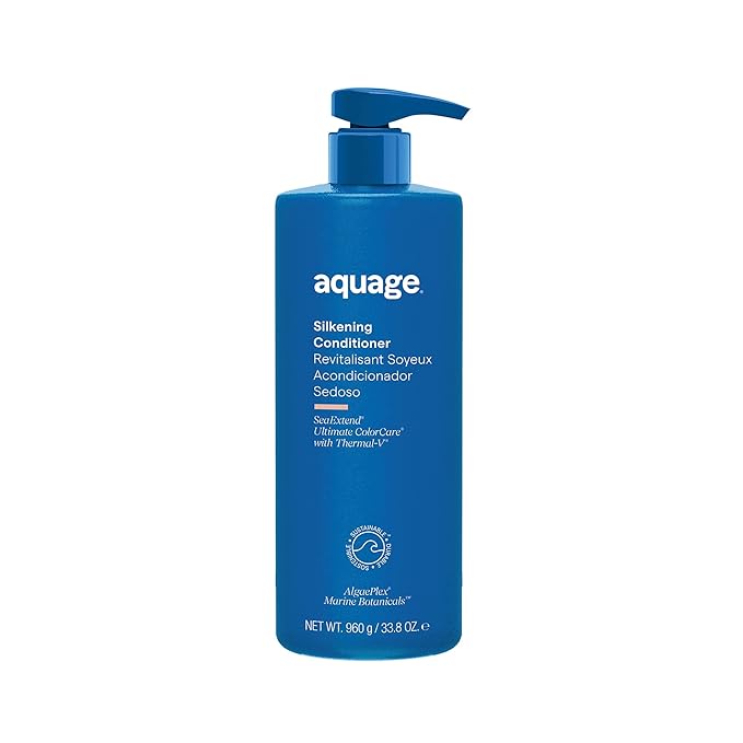AQUAGE SeaExtend Silkening Conditioner, Improves Manageability and Prepares Hair for Sleek, Smooth Styling with Frizz-Free Results, 33.8 oz