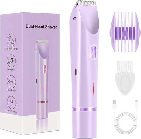 2025 New Glow Aura Bikini Shaver,Glowshave 2-in-1 Women's Body Shaver(Purple)